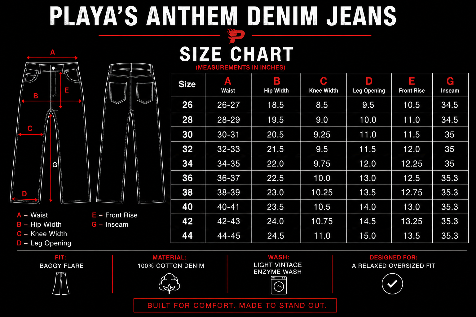 Denim Baggy Flare Jeans